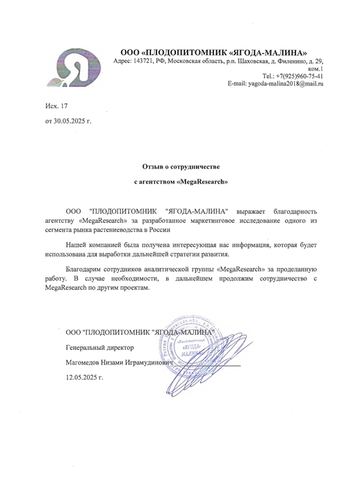 Feedback from the company "ООО 
