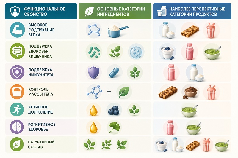 Карта потребительской ценности функциональных ингредиентов