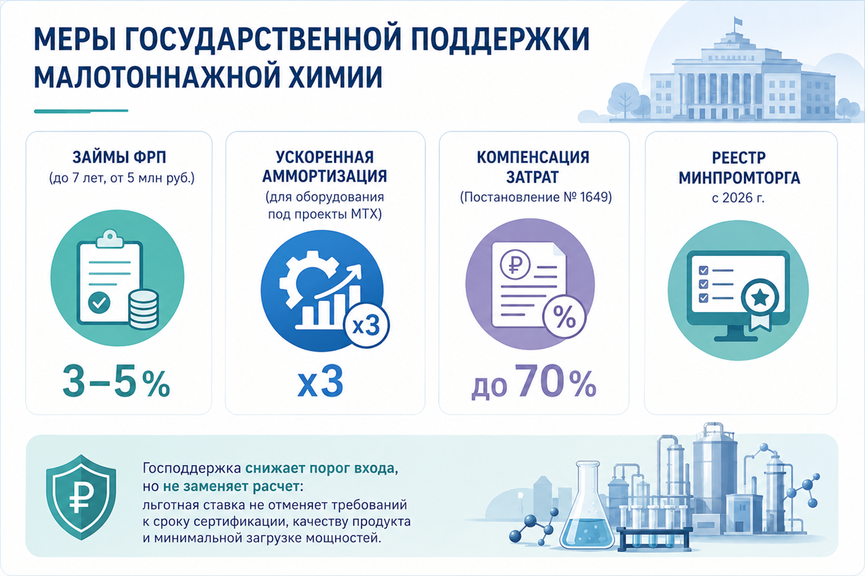 Меры государственной поддержки малотоннажной химии