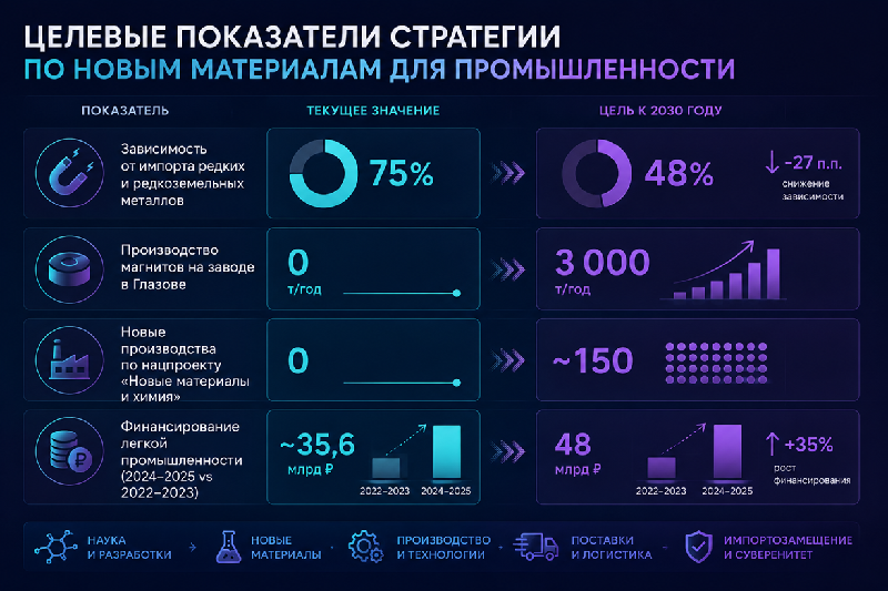 Целевые показатели стратегии по новым материалам для промышленности