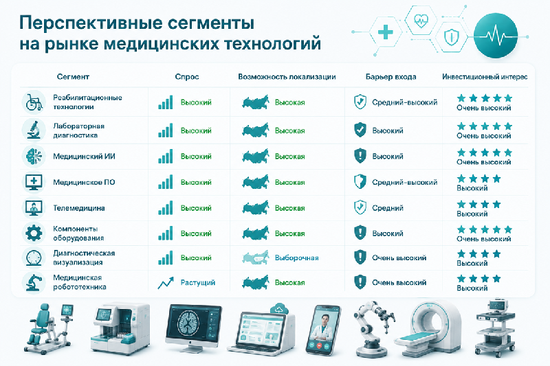 Перспективные сегменты на рынке медицинских технологий