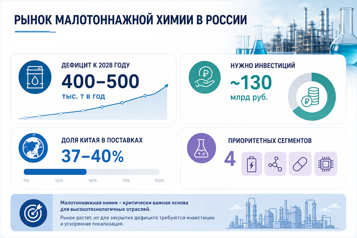 4 ключевые цифры по российскому рынку малотоннажной химии