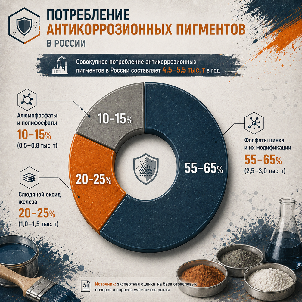 Потребление антикоррозионных пигментов в России